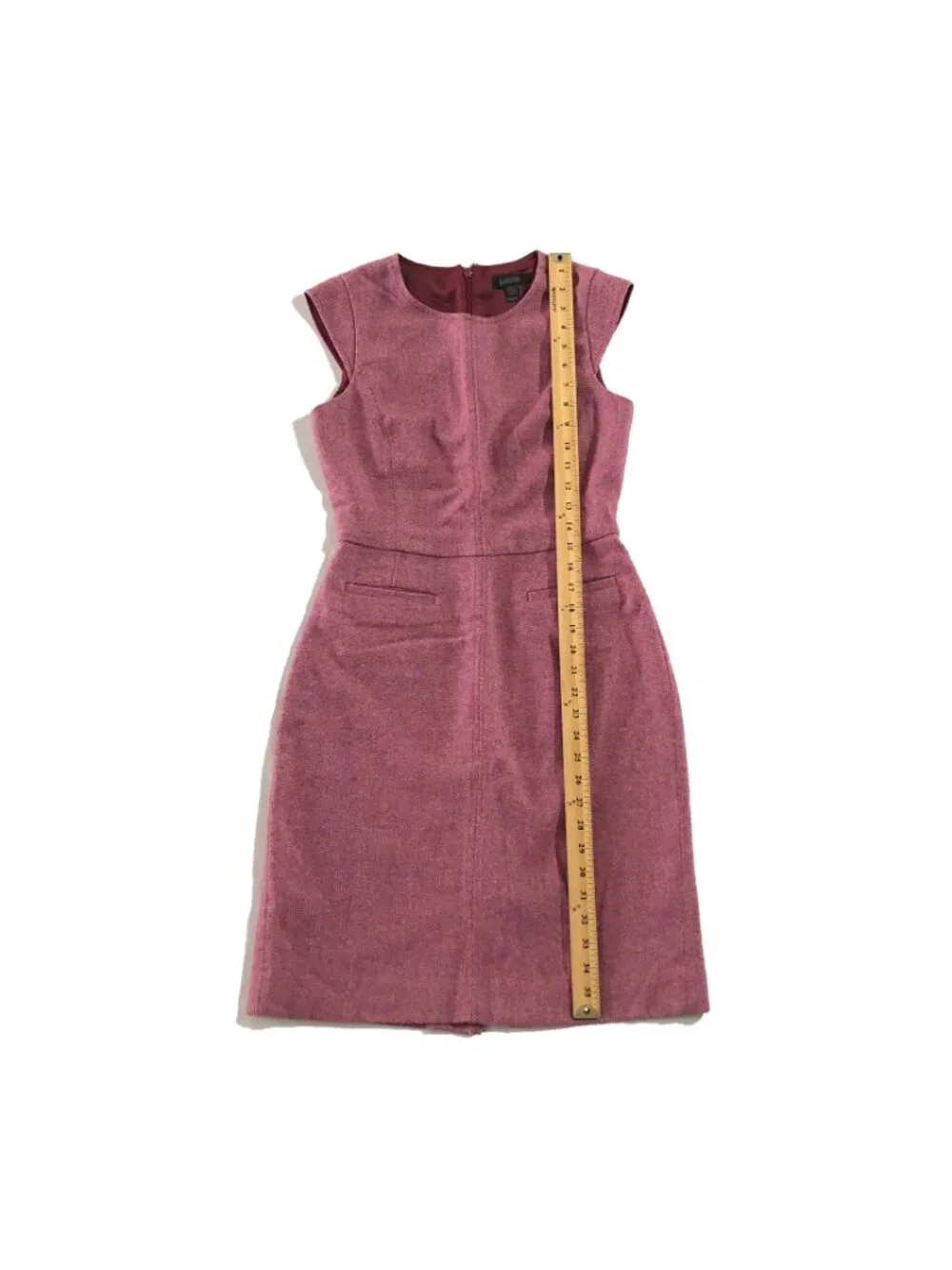 J. Crew Sheath Dress Womens 2 Pink Wool Blend Lined Career Office Preppy